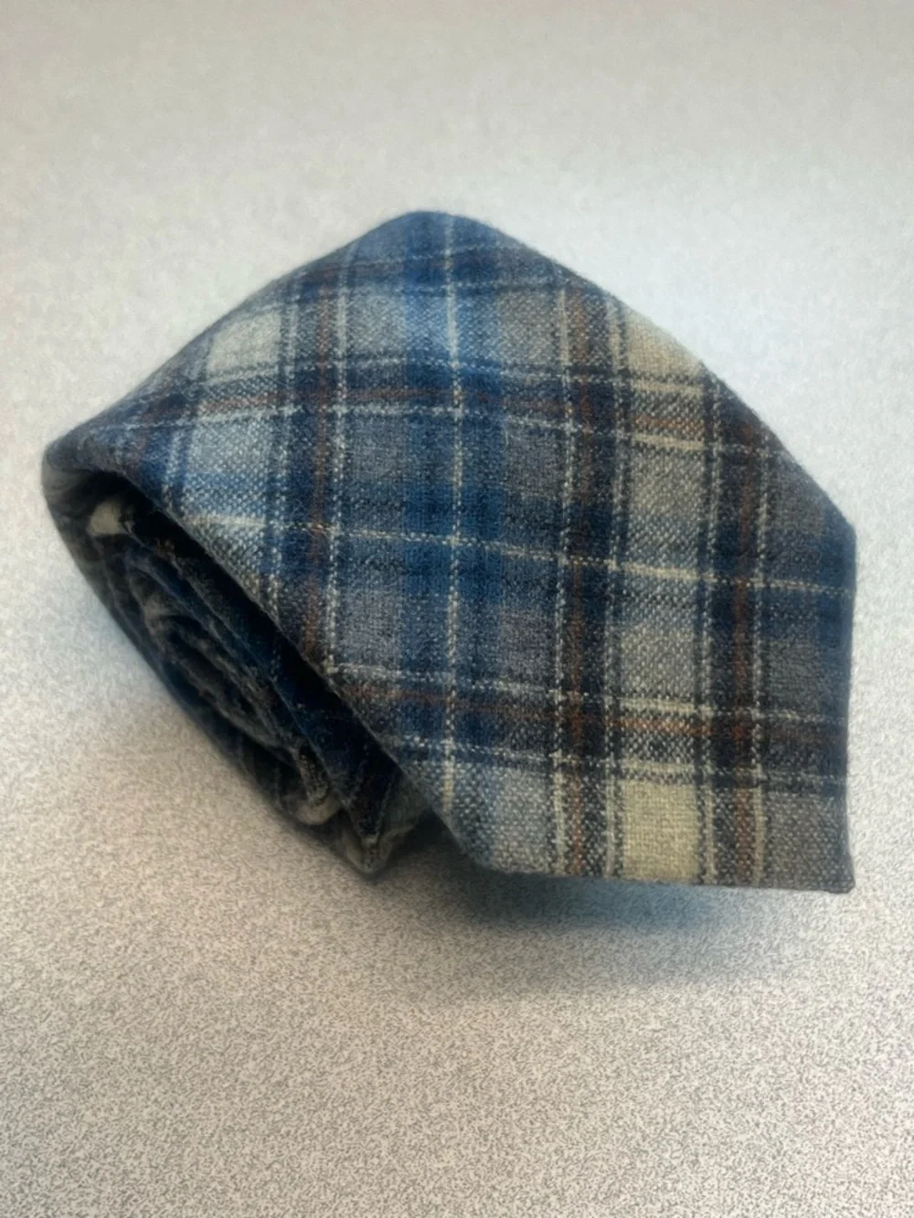 Vintage Pendleton 100% Virgin Wool Plaid Ties Lot of 2 Blue Brown